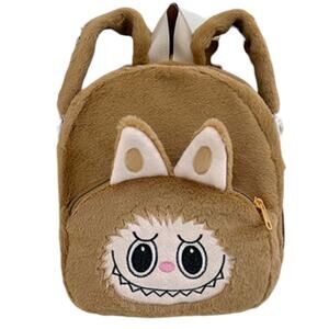 🧚🏻‍♀️ Monster Plush Backpack Cute Kawaii Brown Character Bag Mini Backpack NWOT